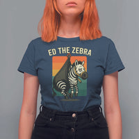 Retro Ed the Zebra Meme T Shirt For Women Funny Viral Escape Animal - Wonder Print Shop