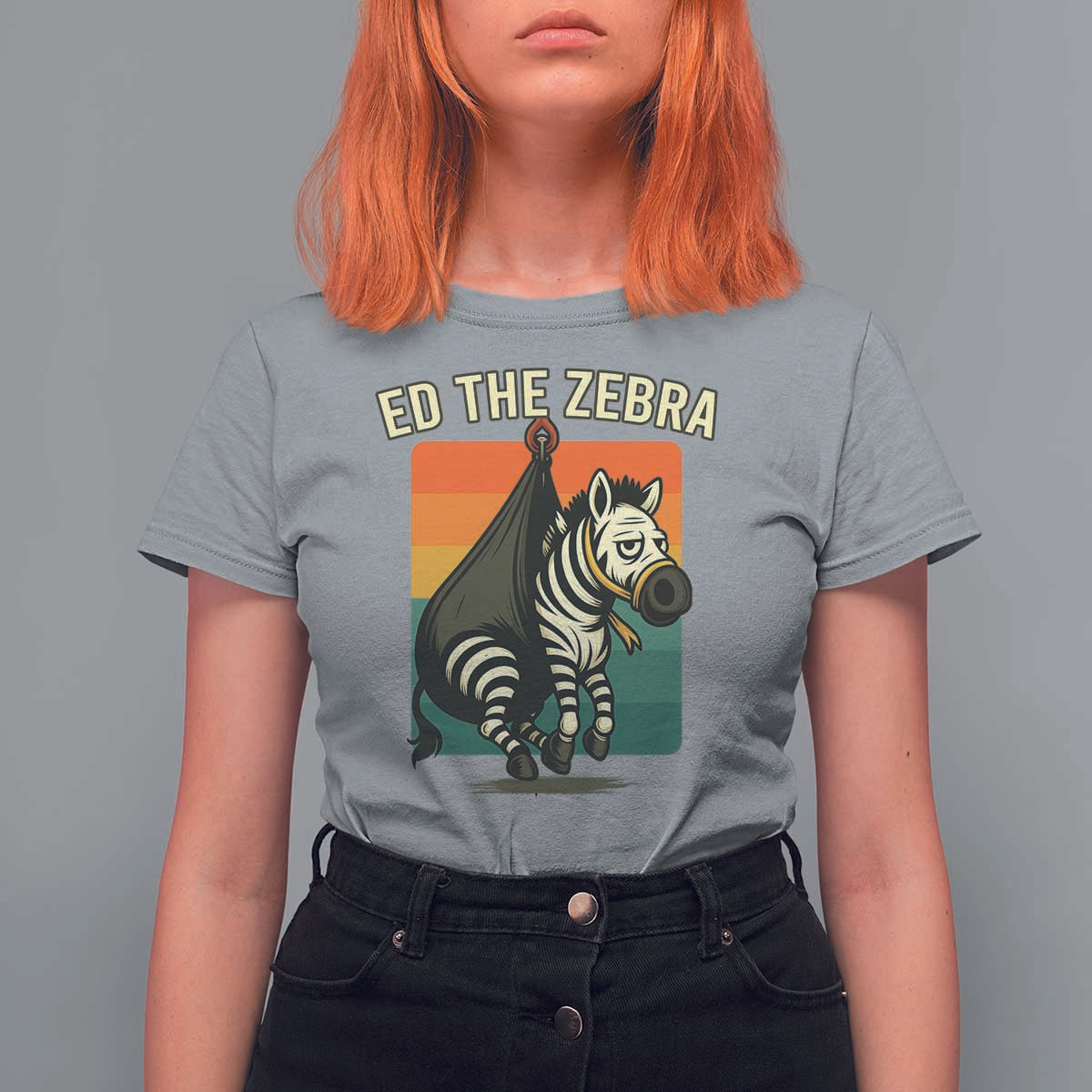 Retro Ed the Zebra Meme T Shirt For Women Funny Viral Escape Animal - Wonder Print Shop