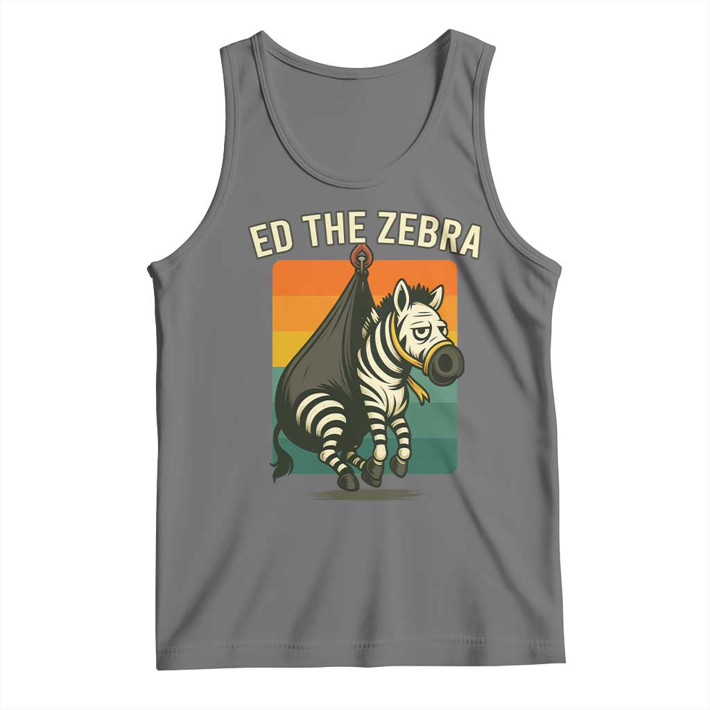 Retro Ed the Zebra Meme Tank Top Funny Viral Escape Animal - Wonder Print Shop