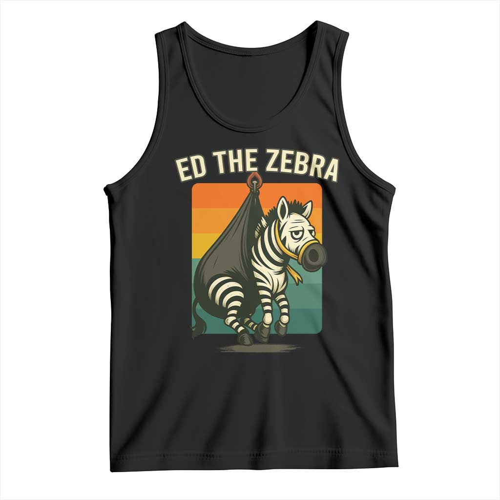 Retro Ed the Zebra Meme Tank Top Funny Viral Escape Animal - Wonder Print Shop