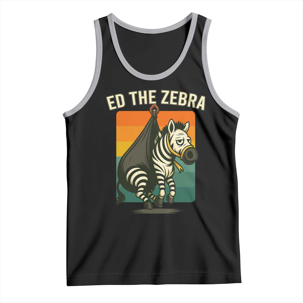 Retro Ed the Zebra Meme Tank Top Funny Viral Escape Animal - Wonder Print Shop