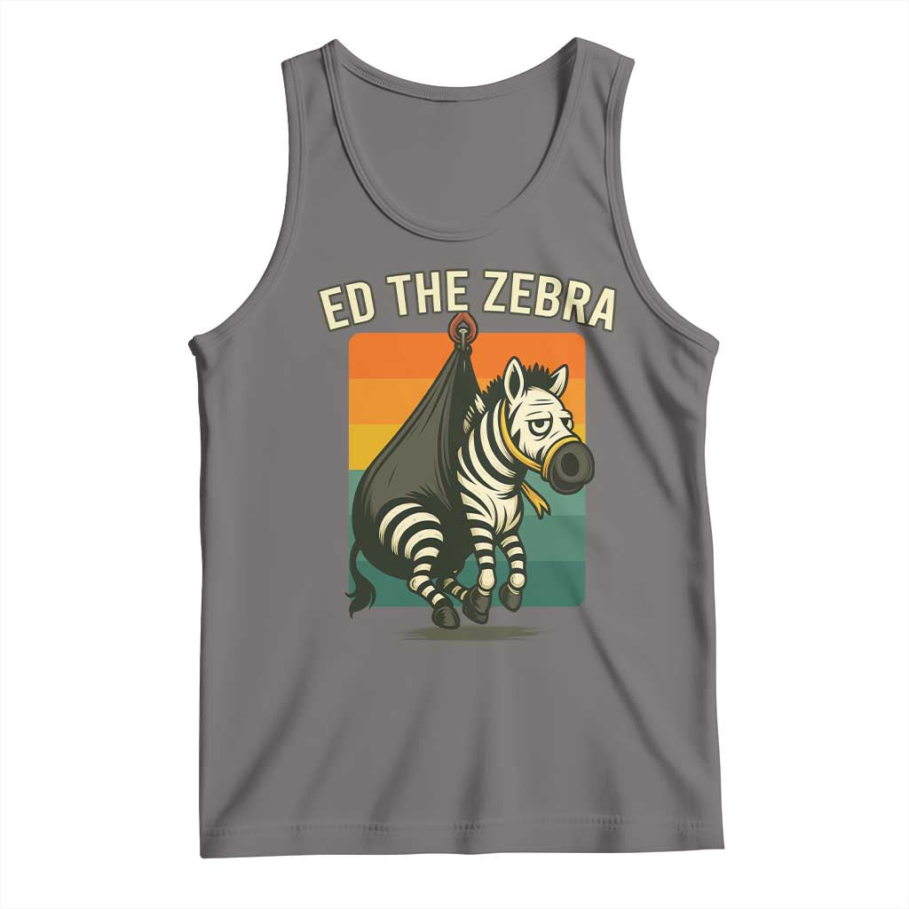 Retro Ed the Zebra Meme Tank Top Funny Viral Escape Animal - Wonder Print Shop