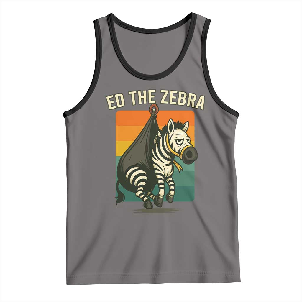 Retro Ed the Zebra Meme Tank Top Funny Viral Escape Animal - Wonder Print Shop