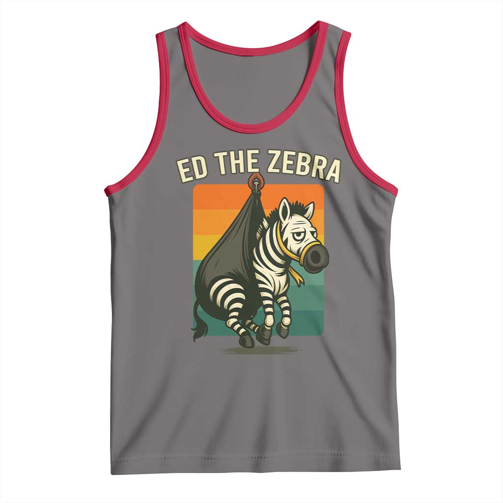 Retro Ed the Zebra Meme Tank Top Funny Viral Escape Animal - Wonder Print Shop