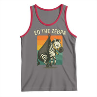 Retro Ed the Zebra Meme Tank Top Funny Viral Escape Animal - Wonder Print Shop