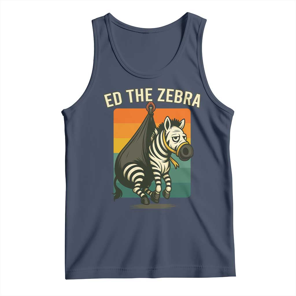 Retro Ed the Zebra Meme Tank Top Funny Viral Escape Animal - Wonder Print Shop