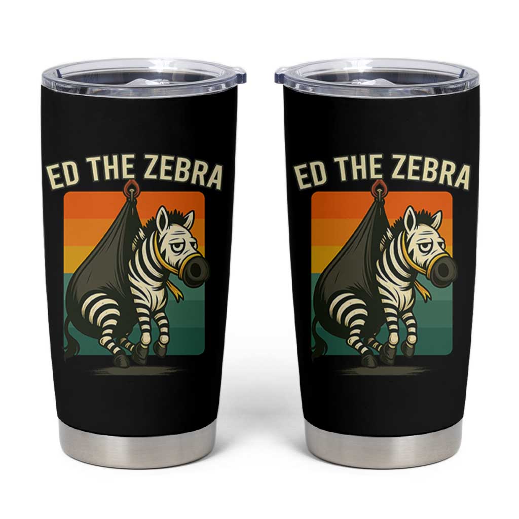 Retro Ed the Zebra Meme Tumbler Cup Funny Viral Escape Animal - Wonder Print Shop