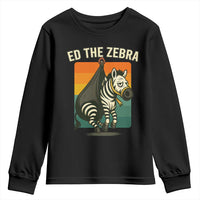 Retro Ed the Zebra Meme Youth Sweatshirt Funny Viral Escape Animal - Wonder Print Shop