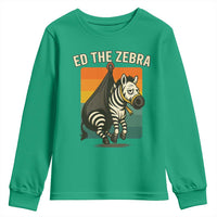 Retro Ed the Zebra Meme Youth Sweatshirt Funny Viral Escape Animal - Wonder Print Shop