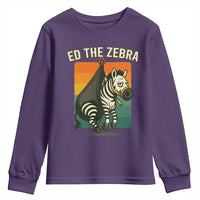Retro Ed the Zebra Meme Youth Sweatshirt Funny Viral Escape Animal - Wonder Print Shop