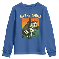 Retro Ed the Zebra Meme Youth Sweatshirt Funny Viral Escape Animal - Wonder Print Shop