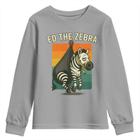 Retro Ed the Zebra Meme Youth Sweatshirt Funny Viral Escape Animal - Wonder Print Shop