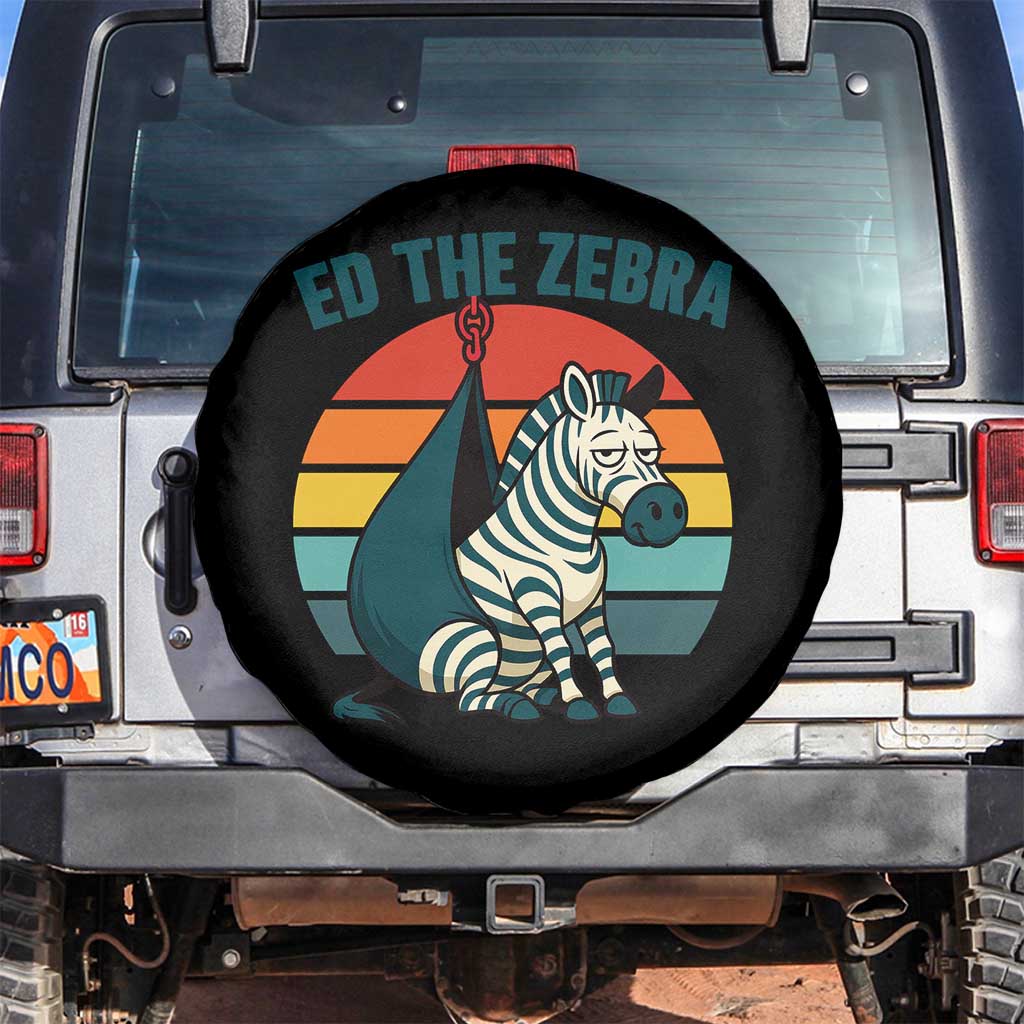Retro Ed the Zebra Meme Spare Tire Cover Funny Viral Escape Animal Helicopter Rescue - Wonder Print Shop