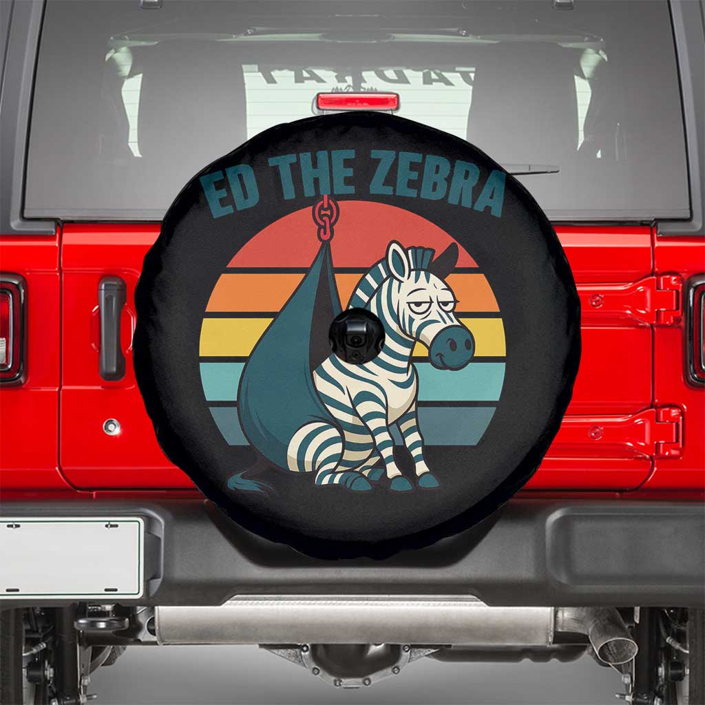 Retro Ed the Zebra Meme Spare Tire Cover Funny Viral Escape Animal Helicopter Rescue - Wonder Print Shop