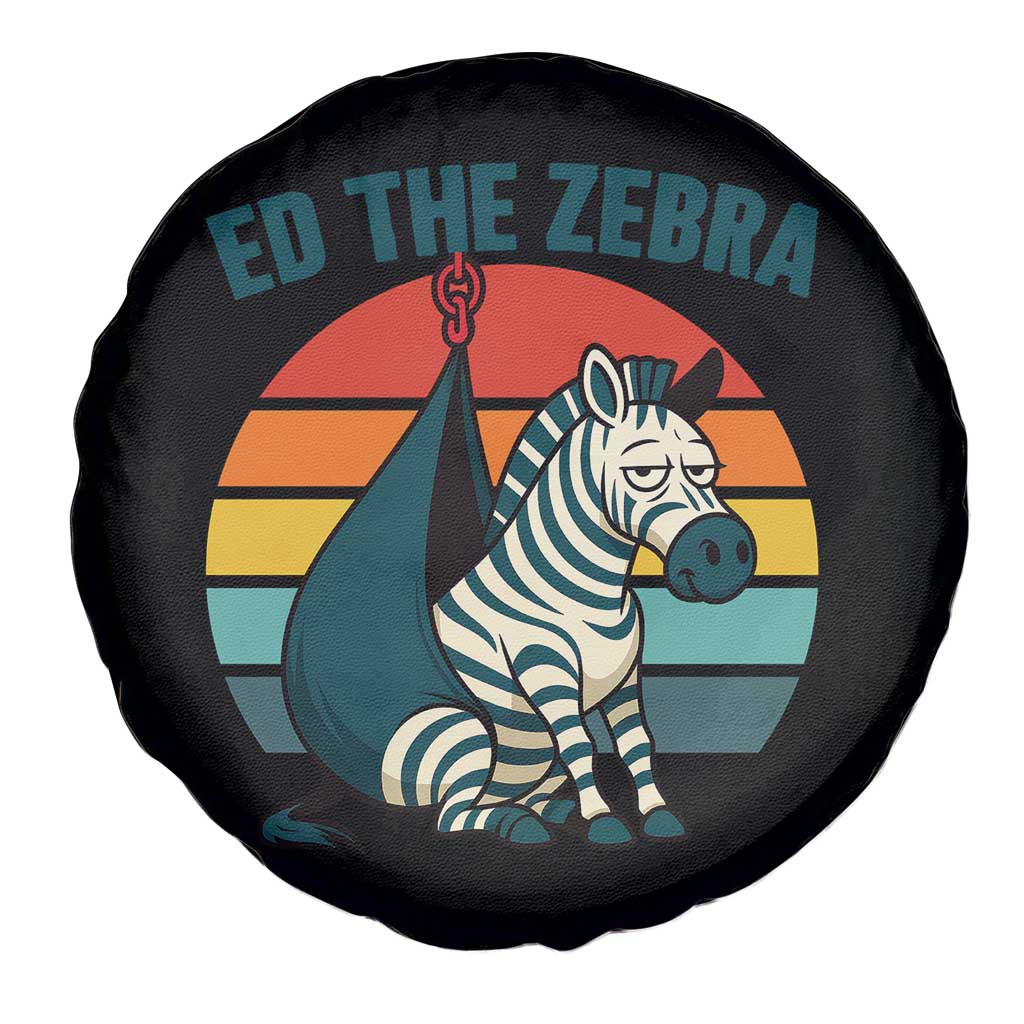 Retro Ed the Zebra Meme Spare Tire Cover Funny Viral Escape Animal Helicopter Rescue - Wonder Print Shop
