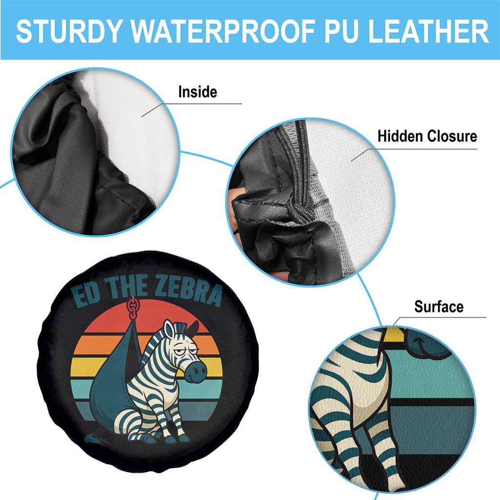 Retro Ed the Zebra Meme Spare Tire Cover Funny Viral Escape Animal Helicopter Rescue - Wonder Print Shop