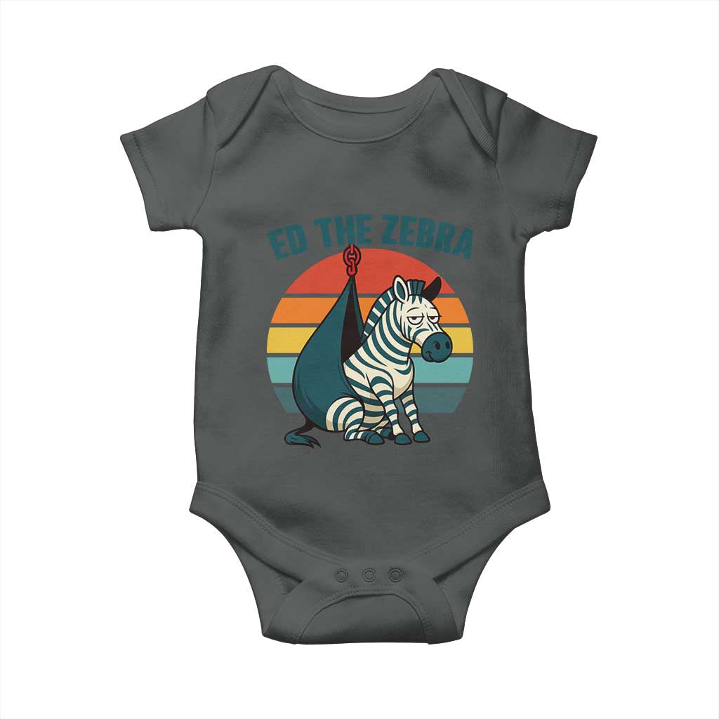 Retro Ed the Zebra Meme Baby Onesie Funny Viral Escape Animal Helicopter Rescue - Wonder Print Shop