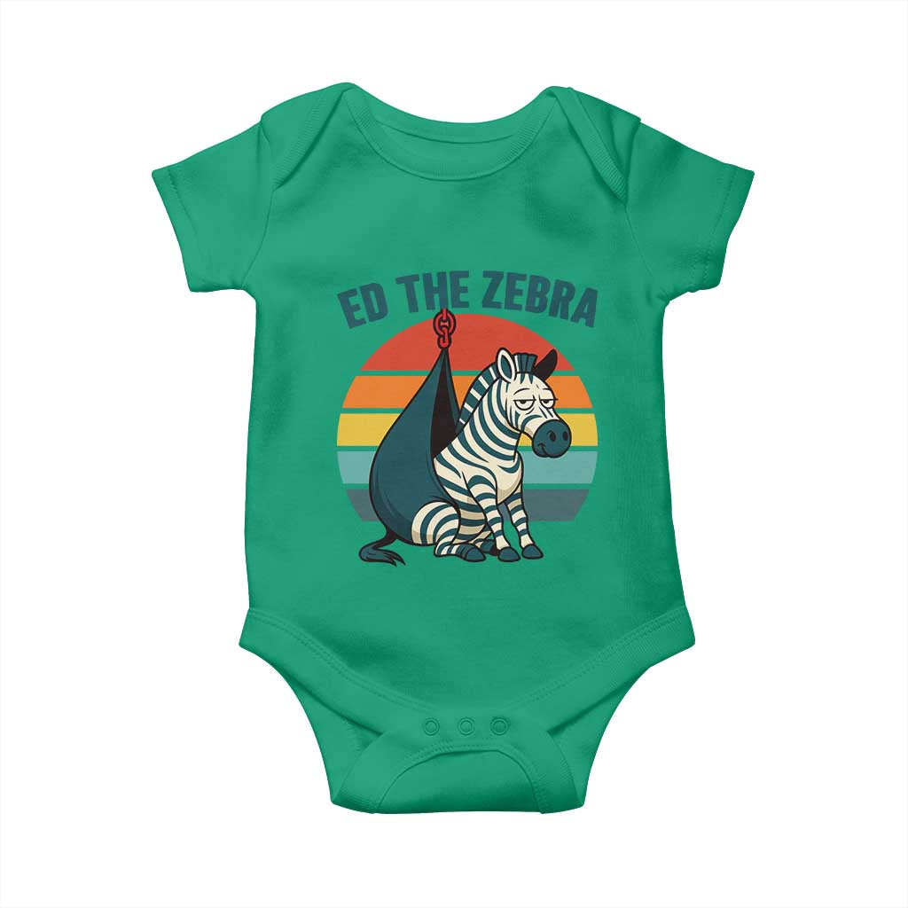 Retro Ed the Zebra Meme Baby Onesie Funny Viral Escape Animal Helicopter Rescue - Wonder Print Shop