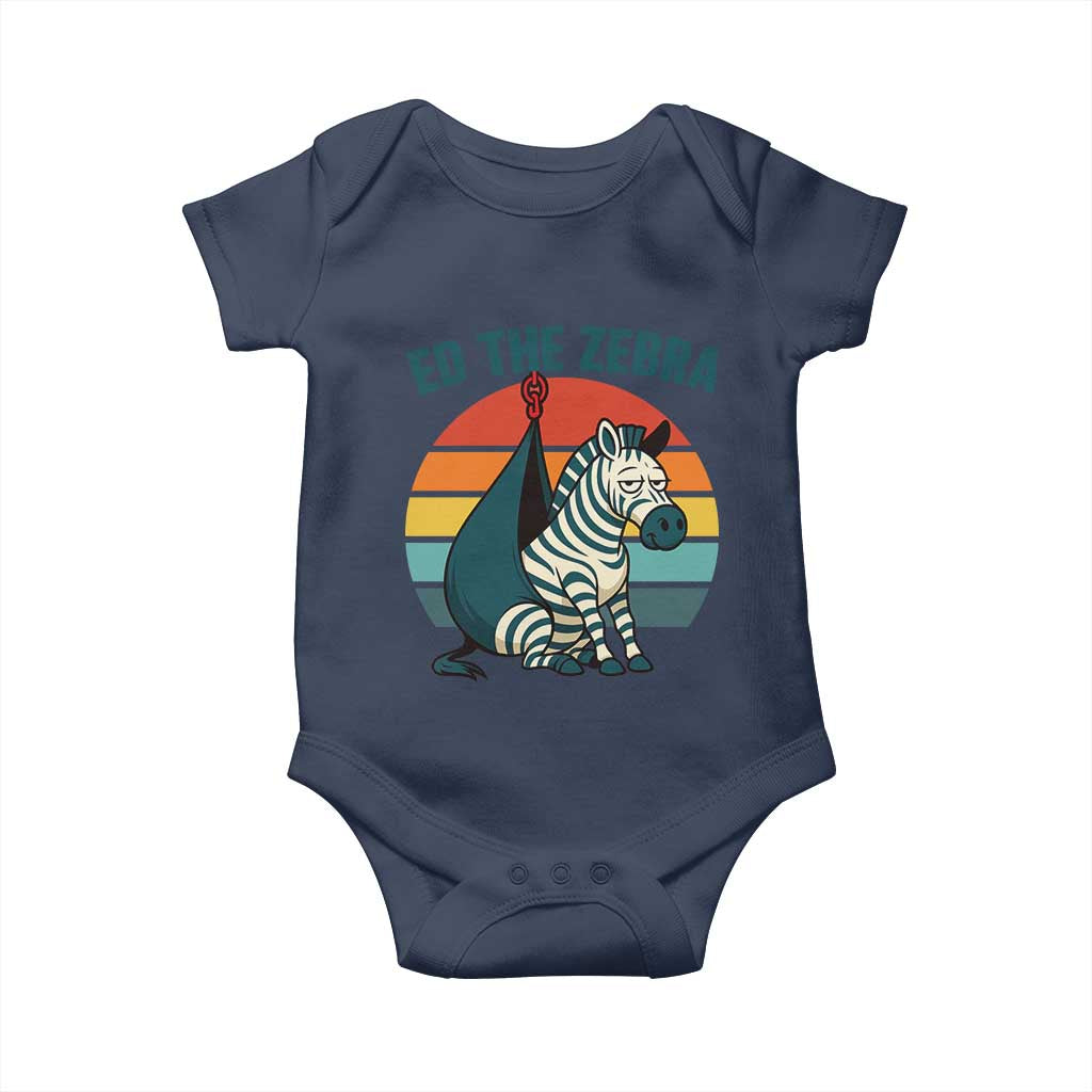 Retro Ed the Zebra Meme Baby Onesie Funny Viral Escape Animal Helicopter Rescue - Wonder Print Shop