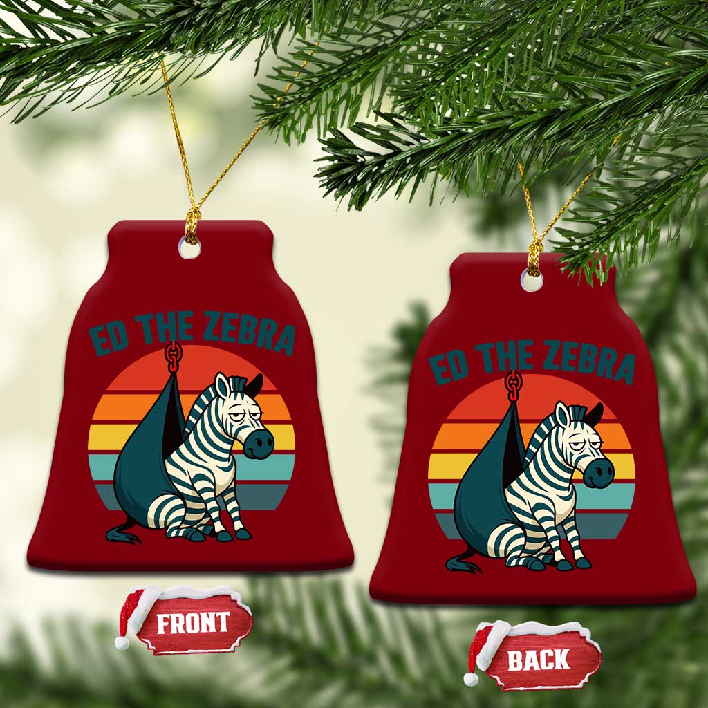 Retro Ed the Zebra Meme Ceramic Ornament Funny Viral Escape Animal Helicopter Rescue - Wonder Print Shop