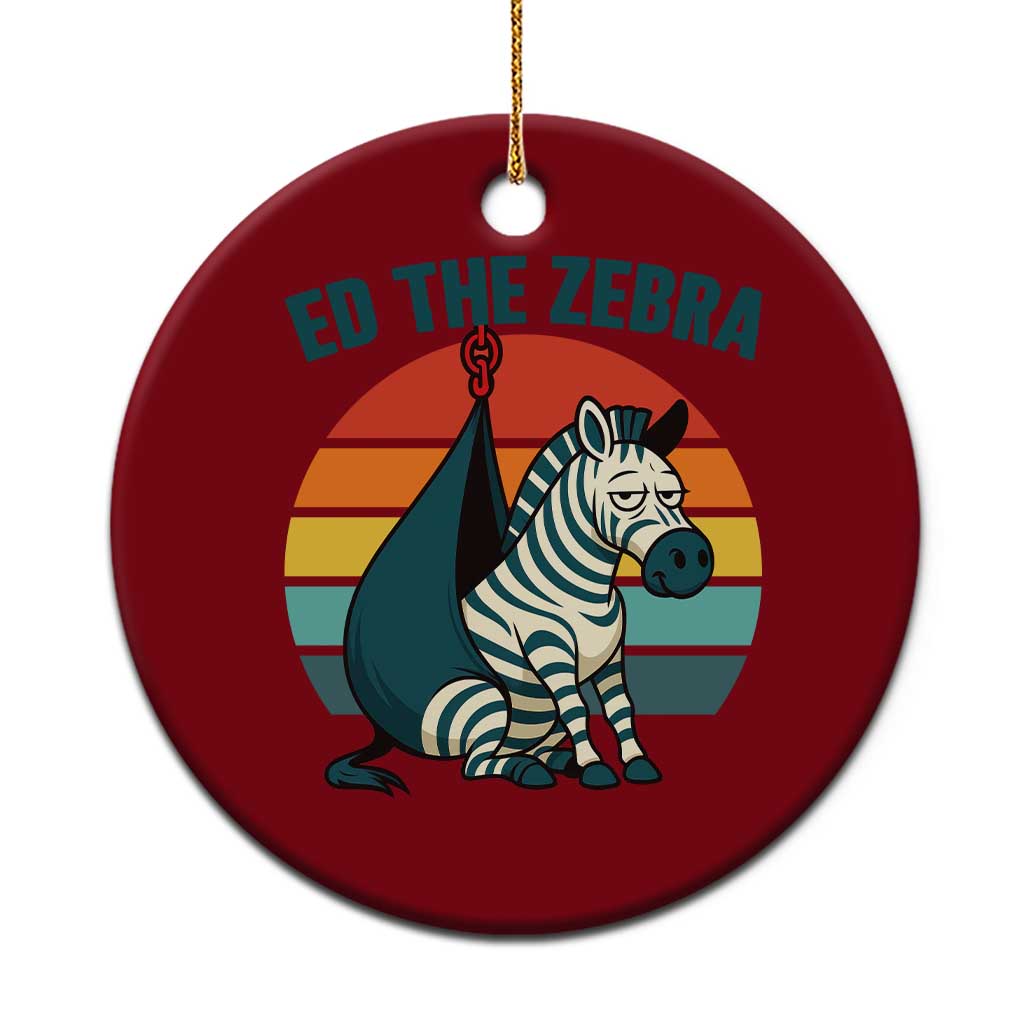 Retro Ed the Zebra Meme Ceramic Ornament Funny Viral Escape Animal Helicopter Rescue - Wonder Print Shop