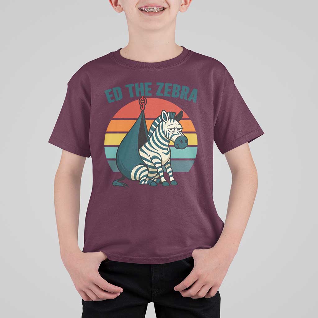 Retro Ed the Zebra Meme T Shirt For Kid Funny Viral Escape Animal Helicopter Rescue - Wonder Print Shop