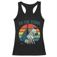 Retro Ed the Zebra Meme Racerback Tank Top Funny Viral Escape Animal Helicopter Rescue - Wonder Print Shop