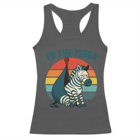 Retro Ed the Zebra Meme Racerback Tank Top Funny Viral Escape Animal Helicopter Rescue - Wonder Print Shop