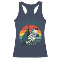 Retro Ed the Zebra Meme Racerback Tank Top Funny Viral Escape Animal Helicopter Rescue - Wonder Print Shop