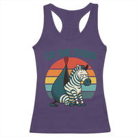 Retro Ed the Zebra Meme Racerback Tank Top Funny Viral Escape Animal Helicopter Rescue - Wonder Print Shop
