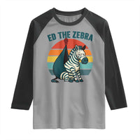 Retro Ed the Zebra Meme Raglan Shirt Funny Viral Escape Animal Helicopter Rescue - Wonder Print Shop