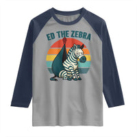 Retro Ed the Zebra Meme Raglan Shirt Funny Viral Escape Animal Helicopter Rescue - Wonder Print Shop
