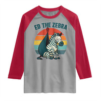 Retro Ed the Zebra Meme Raglan Shirt Funny Viral Escape Animal Helicopter Rescue - Wonder Print Shop