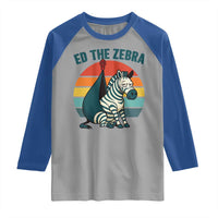 Retro Ed the Zebra Meme Raglan Shirt Funny Viral Escape Animal Helicopter Rescue - Wonder Print Shop