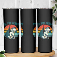 Retro Ed the Zebra Meme Skinny Tumbler Funny Viral Escape Animal Helicopter Rescue - Wonder Print Shop