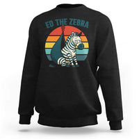 Retro Ed the Zebra Meme Sweatshirt Funny Viral Escape Animal Helicopter Rescue - Wonder Print Shop