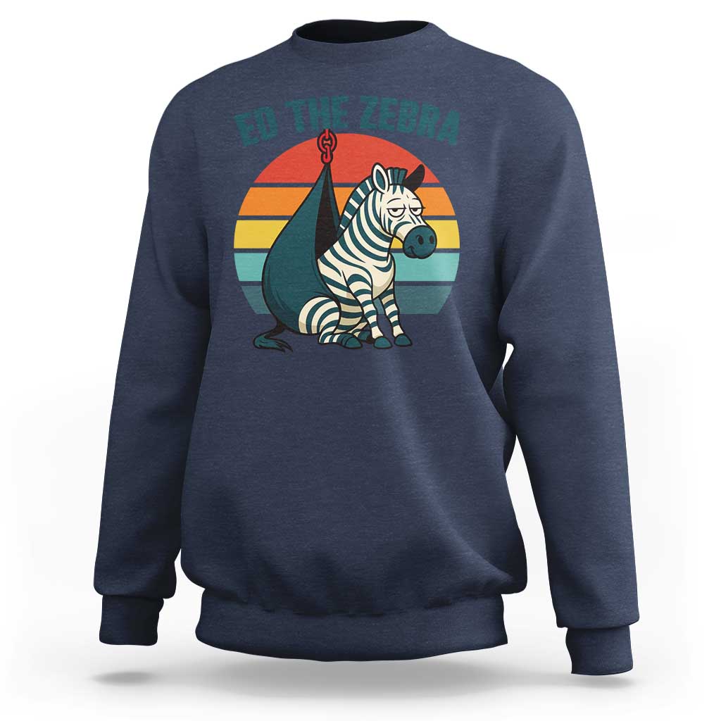 Retro Ed the Zebra Meme Sweatshirt Funny Viral Escape Animal Helicopter Rescue - Wonder Print Shop