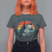 Retro Ed the Zebra Meme T Shirt For Women Funny Viral Escape Animal Helicopter Rescue - Wonder Print Shop