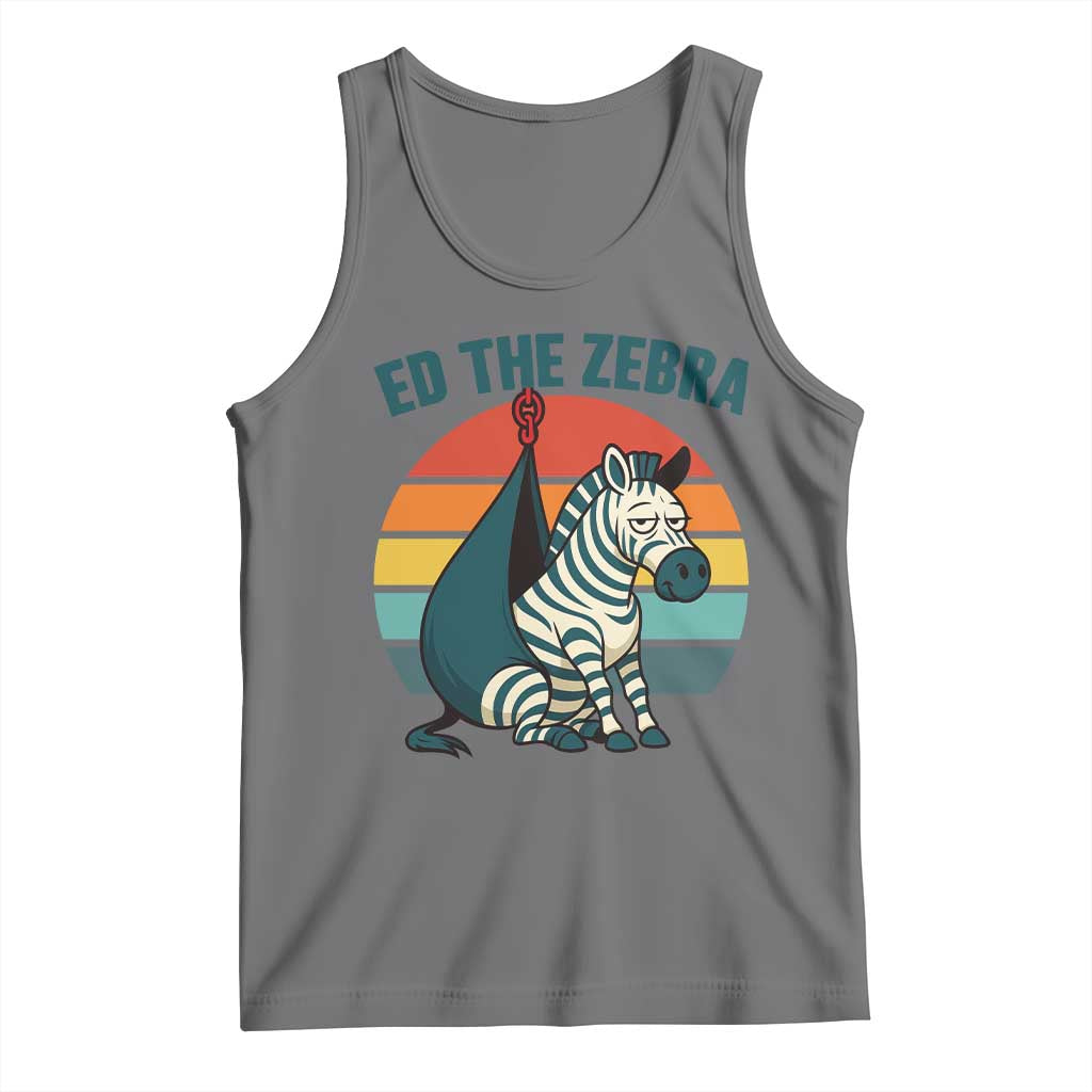 Retro Ed the Zebra Meme Tank Top Funny Viral Escape Animal Helicopter Rescue - Wonder Print Shop