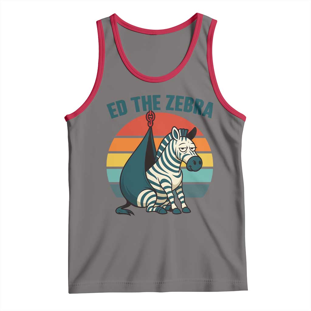 Retro Ed the Zebra Meme Tank Top Funny Viral Escape Animal Helicopter Rescue - Wonder Print Shop
