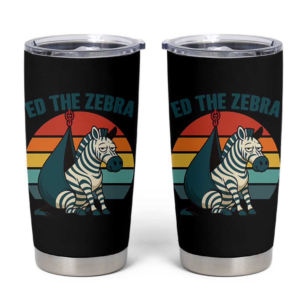 Retro Ed the Zebra Meme Tumbler Cup Funny Viral Escape Animal Helicopter Rescue - Wonder Print Shop