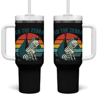 Retro Ed the Zebra Meme Tumbler With Handle Funny Viral Escape Animal Helicopter Rescue - Wonder Print Shop