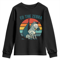Retro Ed the Zebra Meme Youth Sweatshirt Funny Viral Escape Animal Helicopter Rescue - Wonder Print Shop