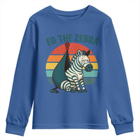 Retro Ed the Zebra Meme Youth Sweatshirt Funny Viral Escape Animal Helicopter Rescue - Wonder Print Shop