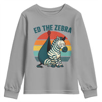 Retro Ed the Zebra Meme Youth Sweatshirt Funny Viral Escape Animal Helicopter Rescue - Wonder Print Shop