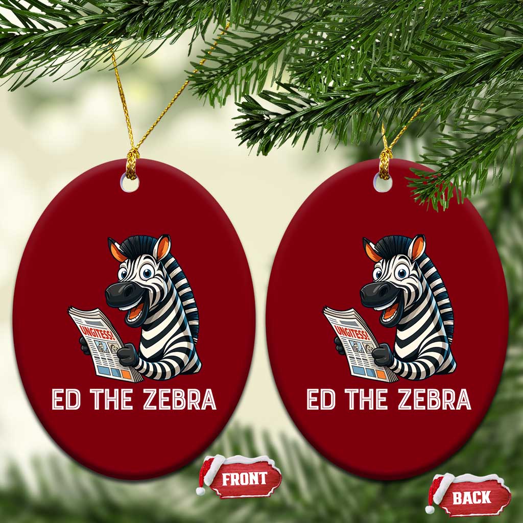 Ed the Zebra Meme Ceramic Ornament Funny Viral Animal Escape Internet Humor Fans - Wonder Print Shop