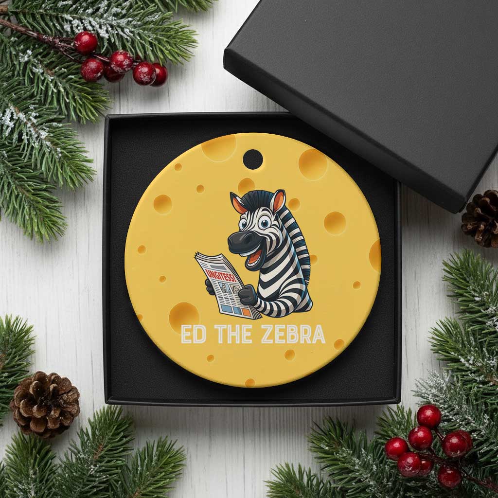 Ed the Zebra Meme Ceramic Ornament Funny Viral Animal Escape Internet Humor Fans - Wonder Print Shop
