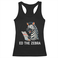 Ed the Zebra Meme Racerback Tank Top Funny Viral Animal Escape Internet Humor Fans - Wonder Print Shop