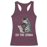 Ed the Zebra Meme Racerback Tank Top Funny Viral Animal Escape Internet Humor Fans - Wonder Print Shop