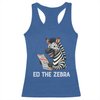 Ed the Zebra Meme Racerback Tank Top Funny Viral Animal Escape Internet Humor Fans - Wonder Print Shop